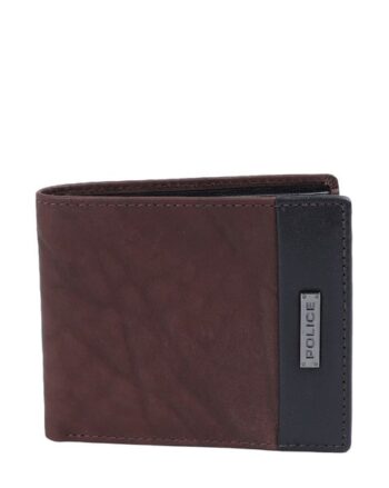Men Leather Bi-Fold Wallet with Logo Accent