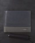 Men Brand Print Leather Bi-Fold Wallet