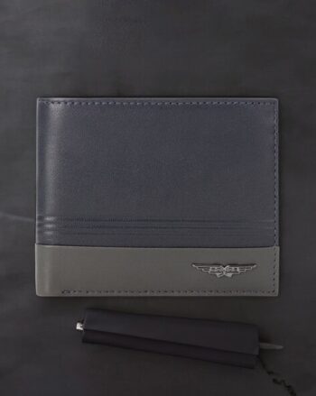 Men Brand Print Leather Bi-Fold Wallet
