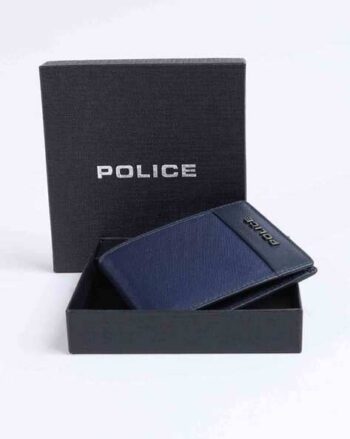 Men Leather Bi-Fold Wallet with Logo Accent