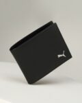 Leather Bi-Fold Wallet with Logo Applique