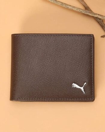 Leather Bi-Fold Wallet with Logo Embossed