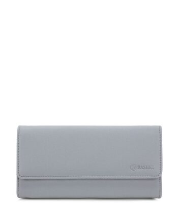 Women Brie Tri-Fold Wallet with Snap-Button Closure