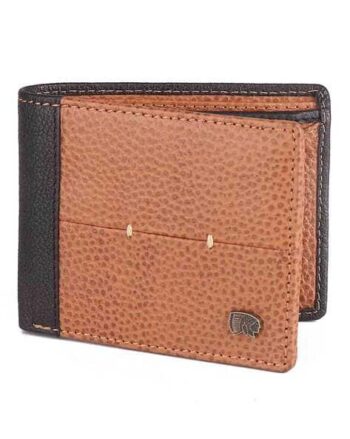 Colourblock Genuine Leather Bi-Fold Wallet