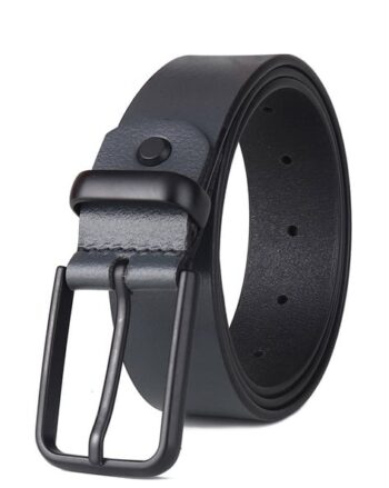Leather Belt with Tang Buckle Closure