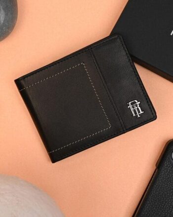 Men Bi-Fold Wallet with Text Embossed