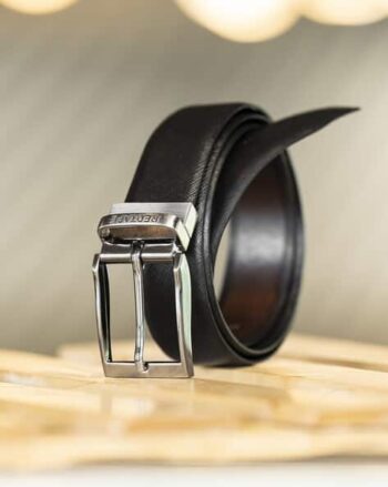 Men Textured Belt with Buckle Closure