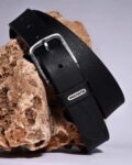 Men Wide Belt with Tang-Buckle Closure