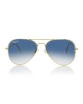 UV Protected Gold Blue Gradient Aviator Sunglasses for Men and Women