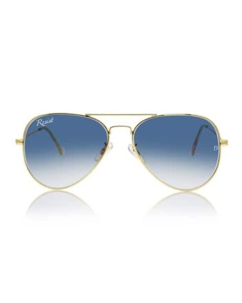 UV Protected Gold Blue Gradient Aviator Sunglasses for Men and Women