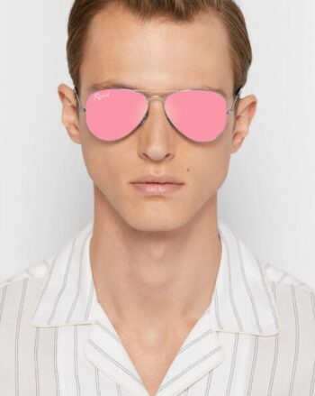 UV Protected Silver Pink Reflector Aviator Sunglasses for Men and Women