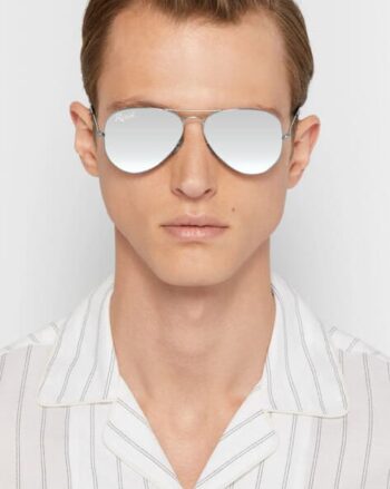 UV Protected Silver Silver Reflector Aviator Sunglasses for Men and Women