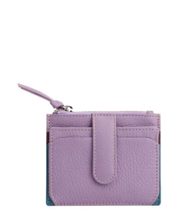 Leather Card Holder with Snap-Button Closure