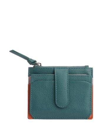 Leather Card Holder with Snap-Button Closure