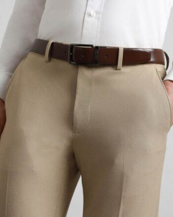 Leather Belt with Pin-Buckle Closure