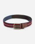 Striped Leather Belt