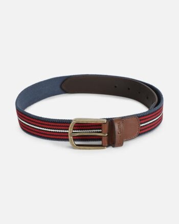 Striped Leather Belt