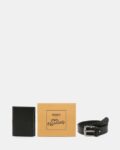 Leather Bi-Fold Wallet with Belt