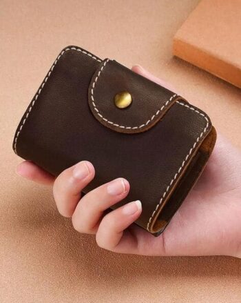 Men Card Holder with Button Closure