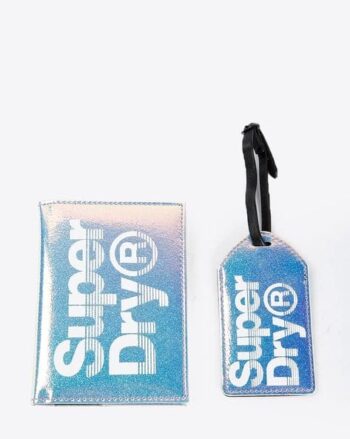 Metallic Bi-Fold Passport Holder with Luggage Tag
