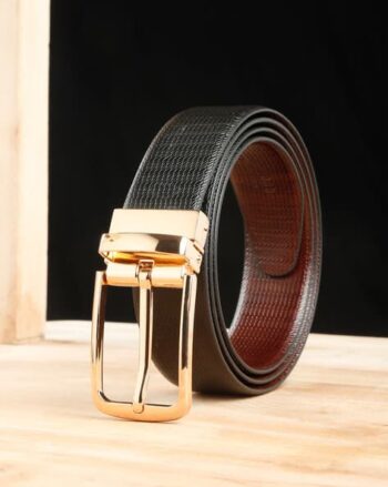 Men Leather Wide Reversible Belt