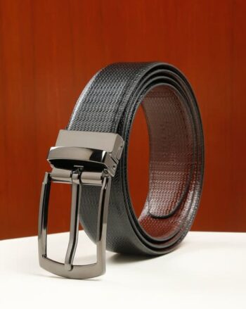 Men Textured Reversible Belt
