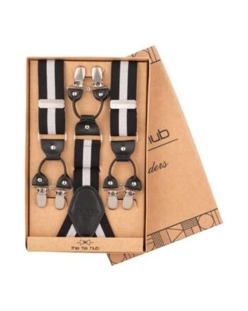 Men Striped Suspender Belt