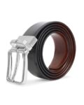 Reversible Leather Belt with Pin-Buckle Closure