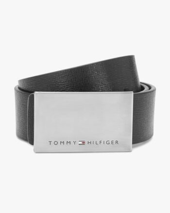 Textured Leather Belt with Buckle Closure