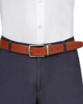 Men Falsone Reversible Genuine Leather Wide Belt