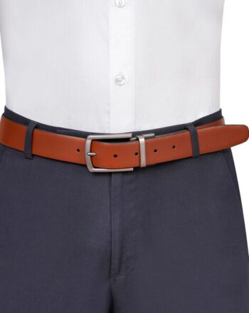 Men Falsone Reversible Genuine Leather Wide Belt