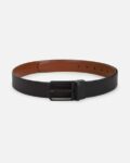 Men Leather Reversible Belt with Buckle Closure