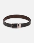 Men Classic Textured Belt with Buckle Closure