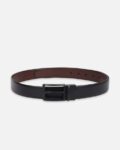 Men Leather Belt with Pin-Buckle Closure
