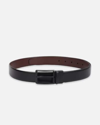 Men Leather Belt with Pin-Buckle Closure