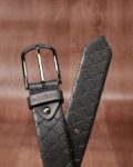Men Logo Print Belt with Buckle Closure
