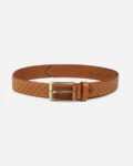Men Braided Belt with Buckle Closure