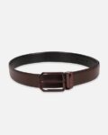 Men Leather Belt with Tang Buckle Closure