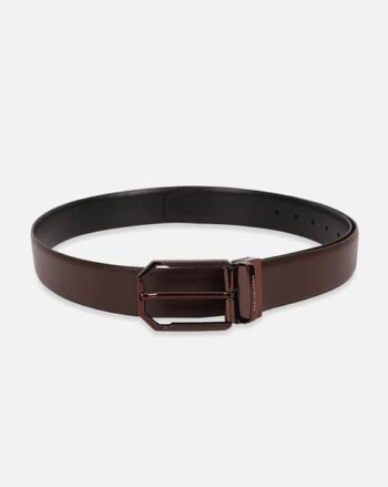 Men Leather Belt with Tang Buckle Closure