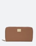 Zip-Around Wallet with Logo Accent