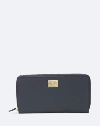 Zip-Around Wallet with Logo Accent