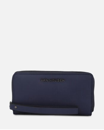 Zip-Around Wallet with Logo Applique
