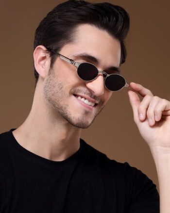 Men UV-Protected Round Sunglasses-B80580