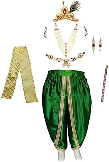 The GrowSome Shri Krishna Costume Dress for Baby Boy & Girl| Krishna Dress for Baby Boy Kids| Little Kanha Janmashtami Poushak for Kids| Govinda dress kid