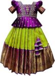 Girls Polyester Blend Readymade Lehenga Choli Set