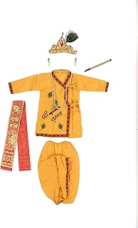 Raj Fancy Dresses Radha and Krishna Brocade Fabric Janmashtami Mythological Character Costume