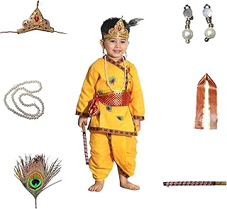 Kaku Fancy Dresses Krishna Pankh Costume In Cotton Fabric,Krishnaleela/Janmashtami/Kanha/Mythological Character Costume