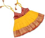 Newborn Baby Girl Silk Frock/Diwali Dress/Ethnicwear/Festive Indianwear(Silk -Cotton Brocade)