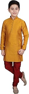 Pro-Ethic Style Developer Boy's Silk Printed Ethnic Wear Kurta and Pyjama Set