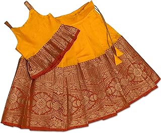 Baby Girl Pattu Pavadai/Kids Lehenga Choli (Pleated Top)